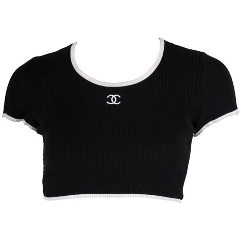 chanel crop top black|chanel tank tops for sale.